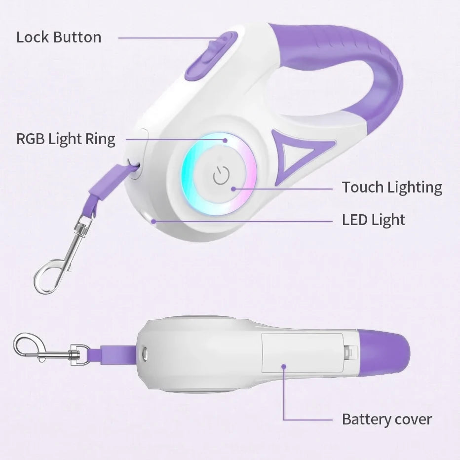 Pupster Glow™ LED Retractable Dog Leash