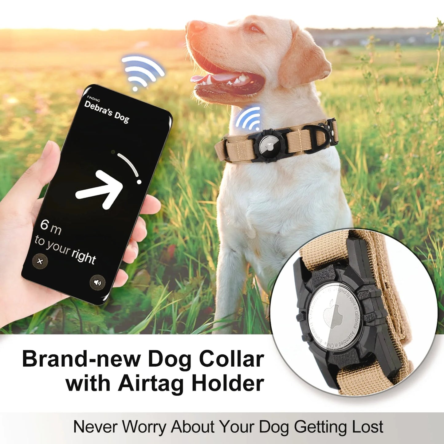 Pupster Stealth™ AirTag Tactical Dog Collar
